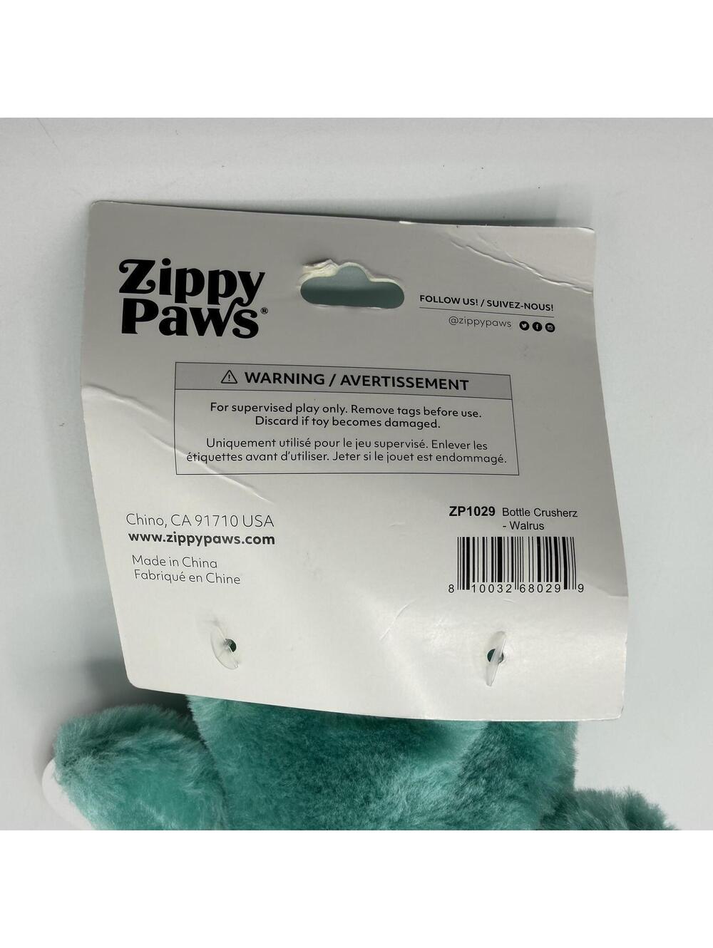 ZippyPaws Crusherz Replaceable Plastic Squeaker Bottle Dog Toy Walrus Zippy Paws - Picture 6 of 6